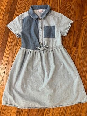 wonder nation Light and Dark Denim Colorblock Shirt Dress
